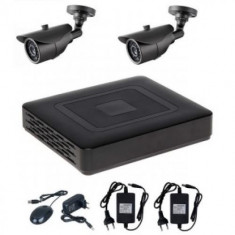 Kit supraveghere AHD 2 camere HD 720P, 1MP infrarosu 30 m foto