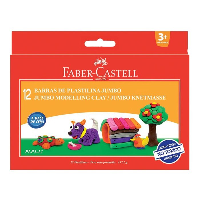 Plastilina 12 culori Faber Castell PLPJ-12 Plastilina 12 culori Faber Castell PLPJ-12