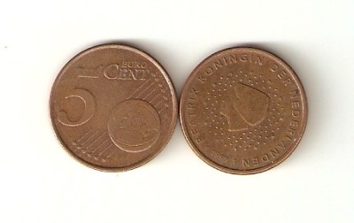 OLANDA 5 EUROCENTI / 1999 - 2014. foto