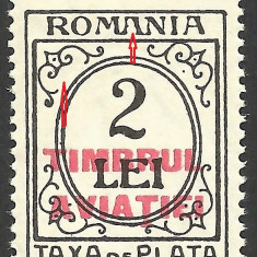 EROARE / VARIETATE--TAXA DE PLATA / TIMBRUL AVIATIEI --ROMANIA 1931 MNH