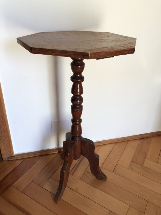 Masuta Veche Franceza Din Lemn Cu Sprijin In 3 Puncte Arhiva