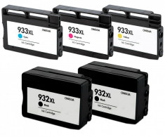 Set 2BK+1C/1M/1Y,Cartus Compatibile cu HP 932XLBK/933XLC/M/Y,Hp OfficeJet 6100 foto