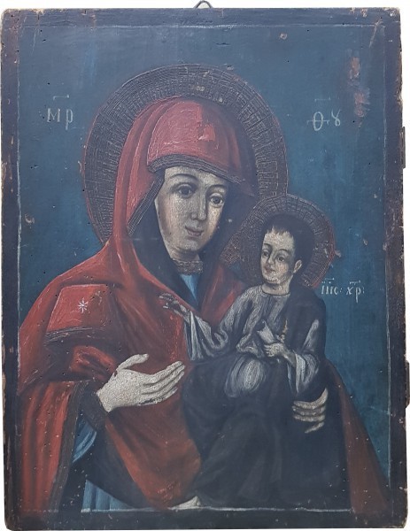 MAICA DOMNULUI CU PRUNCUL- ICOANA ROMANEASCA SECOL 19 foto mare MAICA DOMNULUI CU PRUNCUL- ICOANA ROMANEASCA SECOL 19 foto mare