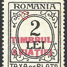 EROARE / VARIETATE--TAXA DE PLATA / TIMBRUL AVIATIEI--1931 MNH