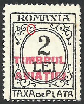 EROARE / VARIETATE--TAXA DE PLATA / TIMBRUL AVIATIEI--1931 MNH foto