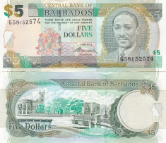 Barbados 5 Dollars 02.05.2012 Sig. Dr. DeLisle Worrell UNC foto