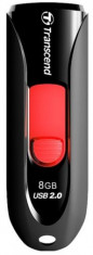 Stick USB Transcend JetFlash 590, 8GB, USB 2.0 (Negru/Rosu) foto