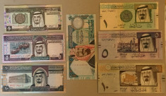 7 Bancnote ARABIA SAUDITA = 3 King Fahd+3 King Abdullah + 1 King Abdulaziz ,UNC foto