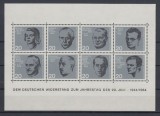 GERMANIA 1964 &ndash; EROI ANTIFASCISTI. ATENTAT IMPOTRIVA LUI HITLER, bloc MNH, TR8, Nestampilat