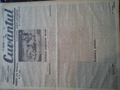Ziare vechi - Cuvantul - Nr. 2835, 16 mar 1933, 8 pag, Nae Ionescu, M. Sebastian foto