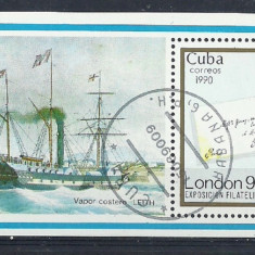 CUBA 1990 – VAPOR DE COASTA, colita stampilata, TR25