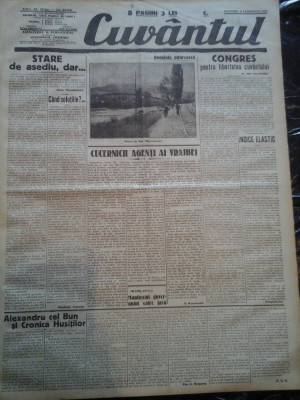 Ziare vechi - Cuvantul - Nr. 2799, 8 feb 1933, 8 pag, Perpessicius, Racoveanu foto