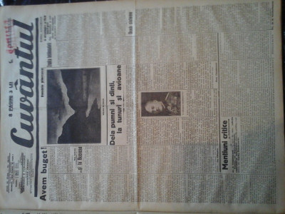 Ziare vechi - Cuvantul - Nr. 2824, 5 mar 1933, 8 pag, Nae Ionescu, I. Calugaru foto