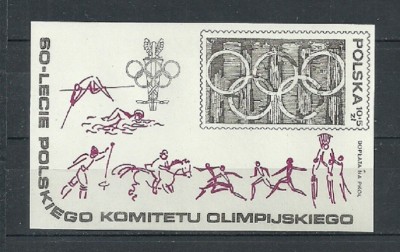 POLONIA 1979 &amp;ndash; JOCURI OLIMPICE, colita MNH, TR4 foto