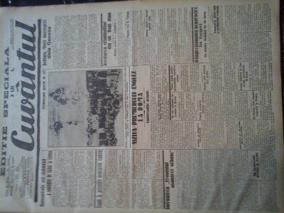 Ziare vechi - Cuvantul - Nr. 2840, 21 mar 1933, 4 pag, Editie Speciala foto