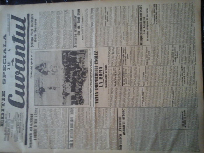 Ziare vechi - Cuvantul - Nr. 2840, 21 mar 1933, 4 pag, Editie Speciala