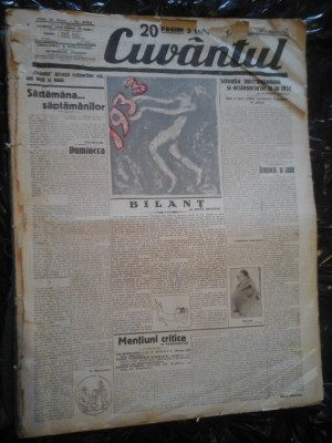 Ziare vechi - Cuvantul - Nr. 2764, 2 ian 1933, 20 pag, Mihail Sebastian, Reclame foto