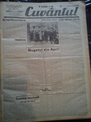 Ziare vechi - Cuvantul - Nr. 2776, 16 ian 1933, 8 pag, Racoveanu, Onicescu foto