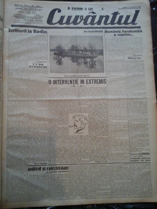 Ziare vechi - Cuvantul - Nr. 2843, 24 mar 1933, 8 p, Perpessicius, M. Sebastian