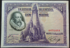 Bancnota istorica 100 Pesetas - SPANIA, anul 1928 * cod 467 XF foto
