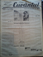 Ziare vechi - Cuvantul - Nr. 2800, 9 feb 1933, 8 pag, Nae Ionescu, M. Sebastian foto