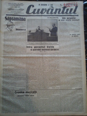 Ziare vechi - Cuvantul - Nr. 2818, 27 feb 1933, 8 pag, Racoveanu, M. Sebastian foto