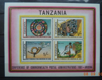 TANZANIA 1981 &amp;ndash; POSTA , bloc CU GUMA DEFECTA, TR11 foto