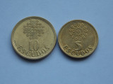 Lot 2 monede 5-10 ESCUDOS 1998 PORTUGALIA, Europa