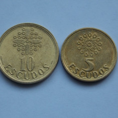 lot 2 monede 5-10 ESCUDOS 1998 PORTUGALIA