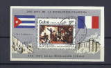 CUBA 1989 &ndash; BICENTENAR REVOLUTIA FRANCEZA, colita stampilata, TR21