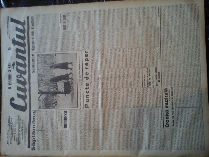 Ziare vechi - Cuvantul - Nr. 2797, 6 feb 1933, 8 pag, Titu Devechi, Onicescu