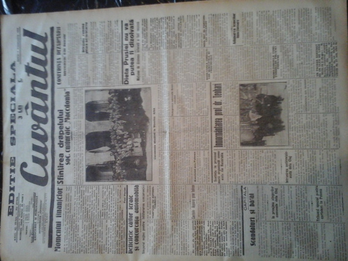 Ziare vechi - Cuvantul - Nr. 2798, 7 feb 1933, 4 pag, Editie Speciala