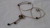 Argint COLIER cu FLOARE pistil ONIX si margele ONIX delicat SPLENDID finut RAR