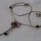 argint COLIER cu FLOARE pistil ONIX si margele ONIX delicat SPLENDID finut RAR
