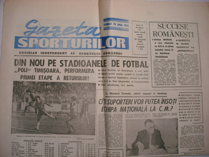 Gazeta Sporturilor 28-febr. 1990