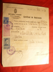 Certificat de Notorietate emis de Sectorul II Negru 1941 ,timbru fiscal 20 lei foto