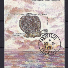 MADAGASCAR 1992 – MOLUSTE, colita stampilata, TR65