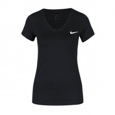 Tricou negru sport cu logo pentru femei Nike foto