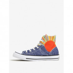 Bascheti inalti albastru inchis cu print pentru femei Converse Chuck Taylor All Star foto