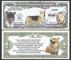 NOU : SUA = FANTASY NOTE = WELSH CORGI - 2017 - UNC / SERIA DOG LOVER foto