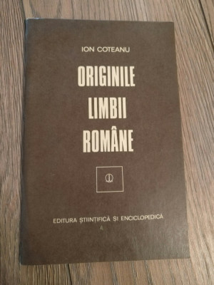 ion coteanu - originile limbii romane Rd foto
