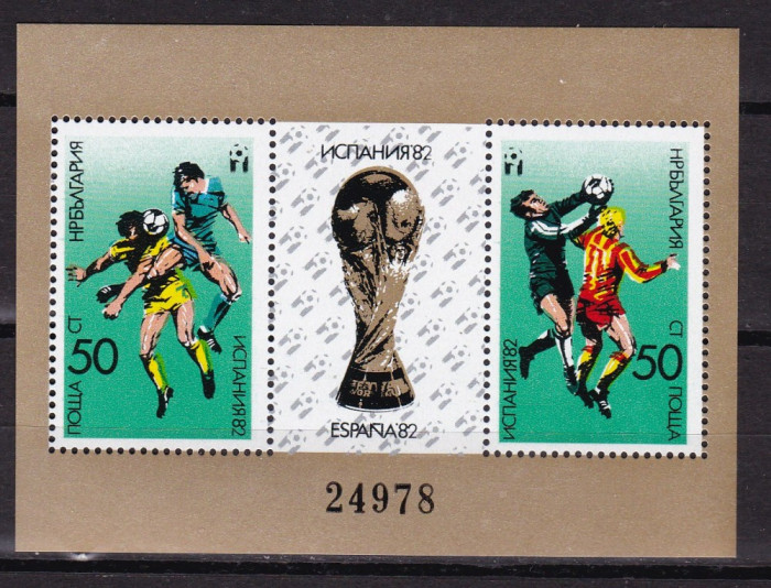 Bulgaria 1982 sport fotbal MI bl.122 MNH w50