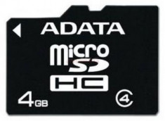 Card de memorie A-DATA microSDHC, 4GB, Clasa 4 foto