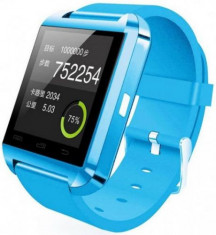 Smartwatch iUni U8+, Capacitive touchscreen, Bluetooth, Bratara silicon (Albastru deschis) foto