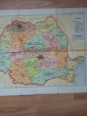 Harta fizica si administrativa (pe raioane) a Republicii Socialiste Romania foto