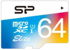 Card de memorie Silicon Power microSDHC, 64 GB, Elite/UHS, UHS-1 + Adaptor (Multicolor) foto