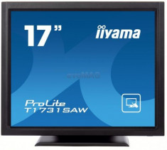 Monitor TN LED iiyama 17inch T1731SAW-B1, VGA, DVI-D, 5 ms, Touchscreen, Boxe (Negru) foto