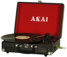 Pick-up Akai ATT-E10, USB/SD Player, difuzoare incorporate (Negru) foto