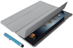 Husa Stand Trust Smart Case cu Stylus pentru iPad 2, iPad 3, iPad 4 (Gri) foto