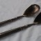 SET argint LINGURA si FURCULITA pentru PLATOU splendid VECHI patina MINUNATA rar